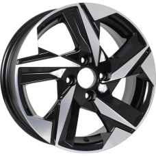 KDW KD1520 6x15 4*100 Et:46 Dia:54,1 Black_Front_Polished